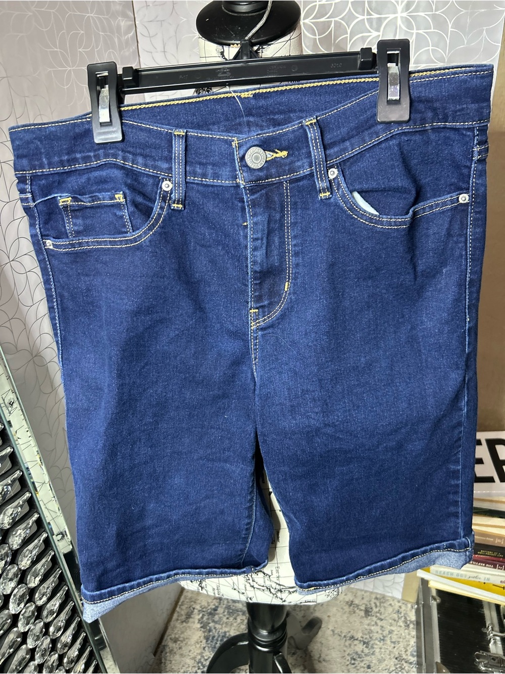 Classic Dark Blue Denim Shorts
